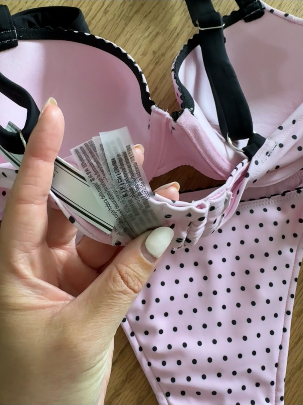 Frankie's Bikinis Pink Polka Dot Tie-Side Bikini Set - Picture 2 of 4
